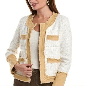 Nanette Lepore Ivory and Beige Textured Jacket